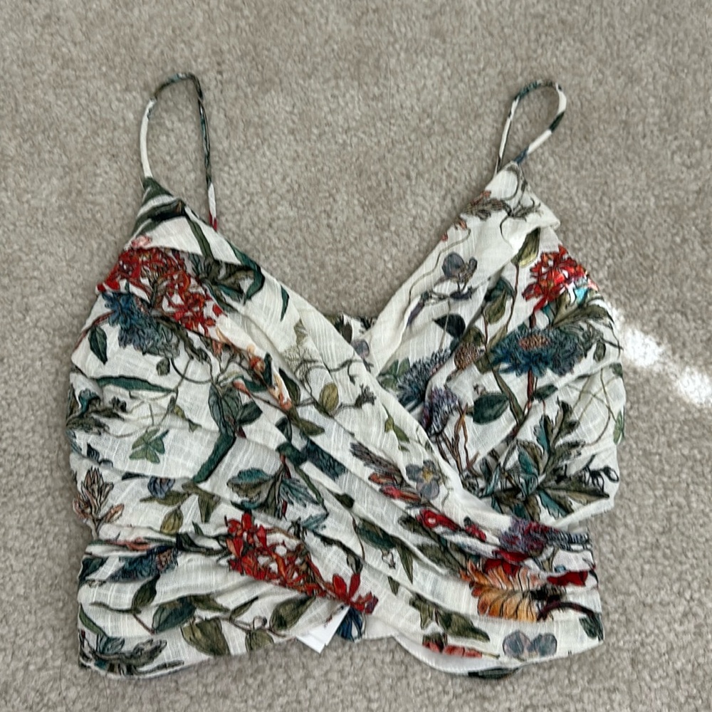 Zara criss cross ruched top